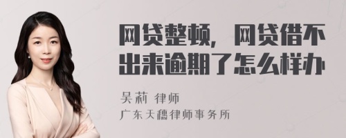 网贷整顿，网贷借不出来逾期了怎么样办