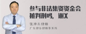 参与非法集资资金会被判刑吗，谢X