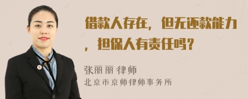 借款人存在，但无还款能力，担保人有责任吗？