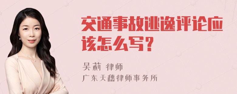 交通事故逃逸评论应该怎么写？