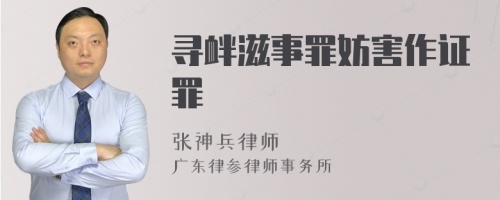 寻衅滋事罪妨害作证罪