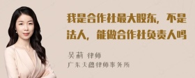 我是合作社最大股东，不是法人，能做合作社负责人吗