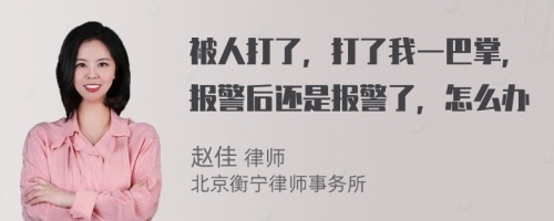 被人打了，打了我一巴掌，报警后还是报警了，怎么办