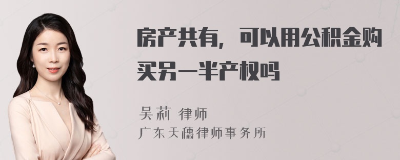 房产共有，可以用公积金购买另一半产权吗