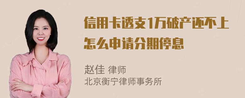 信用卡透支1万破产还不上怎么申请分期停息