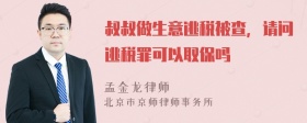 叔叔做生意逃税被查，请问逃税罪可以取保吗