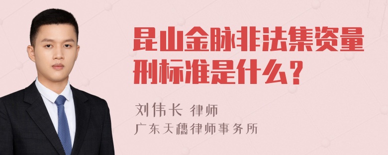 昆山金脉非法集资量刑标准是什么？