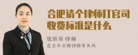 合肥请个律师打官司收费标准是什么