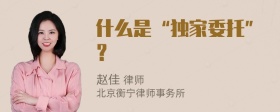 什么是“独家委托”？