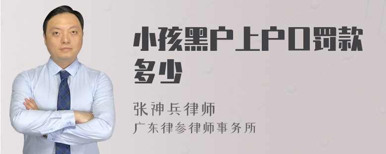 小孩黑户上户口罚款多少
