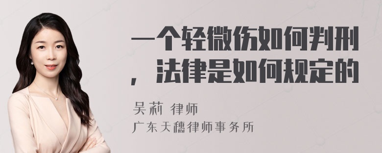 一个轻微伤如何判刑，法律是如何规定的