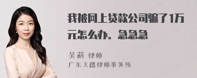 我被网上贷款公司骗了1万元怎么办。急急急