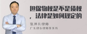 担保物权是不是债权，法律是如何规定的