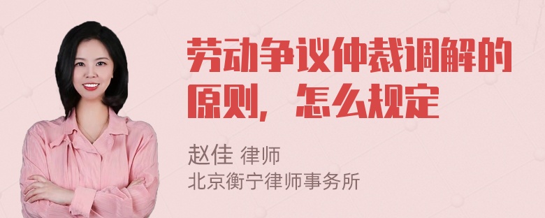 劳动争议仲裁调解的原则，怎么规定