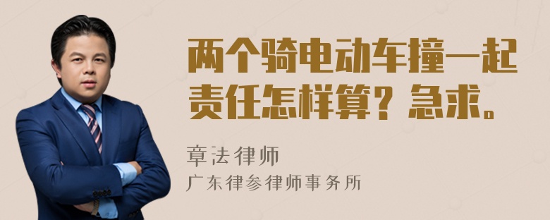 两个骑电动车撞一起责任怎样算？急求。