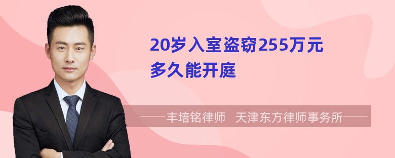 20岁入室盗窃255万元多久能开庭