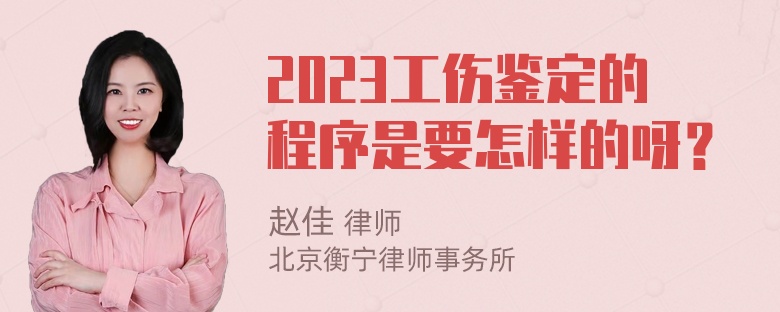 2023工伤鉴定的程序是要怎样的呀？