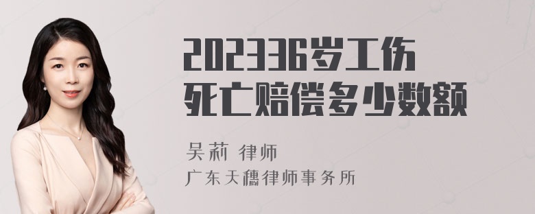 202336岁工伤死亡赔偿多少数额