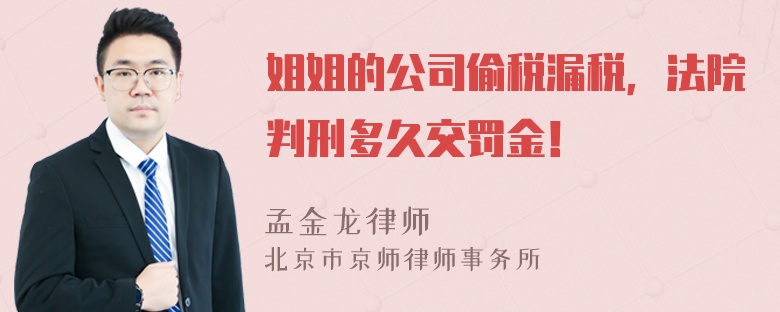 姐姐的公司偷税漏税，法院判刑多久交罚金！