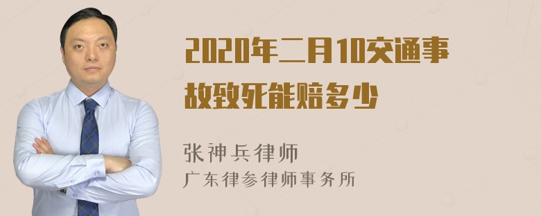 2020年二月10交通事故致死能赔多少