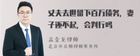 丈夫去世留下百万债务，妻子还不起，会判行吗