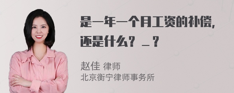 是一年一个月工资的补偿，还是什么？＿？