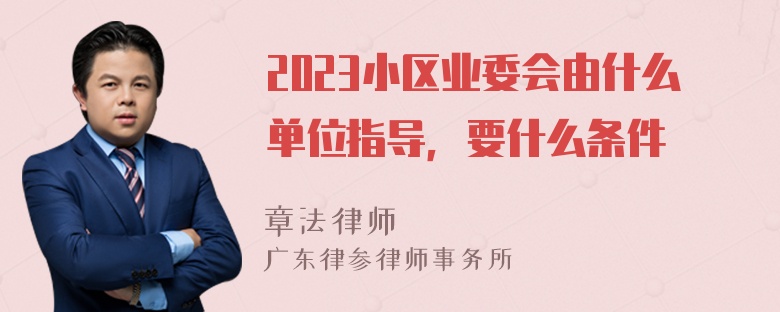 2023小区业委会由什么单位指导，要什么条件