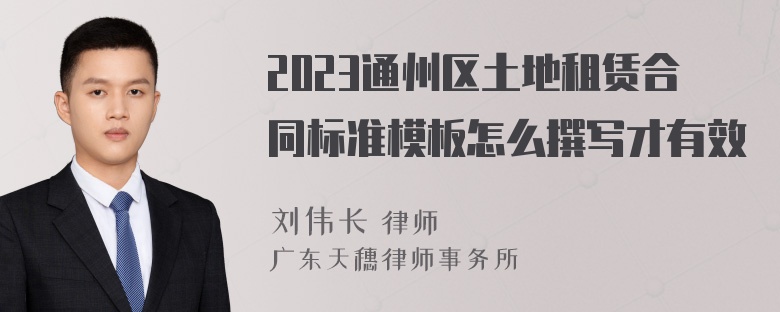 2023通州区土地租赁合同标准模板怎么撰写才有效