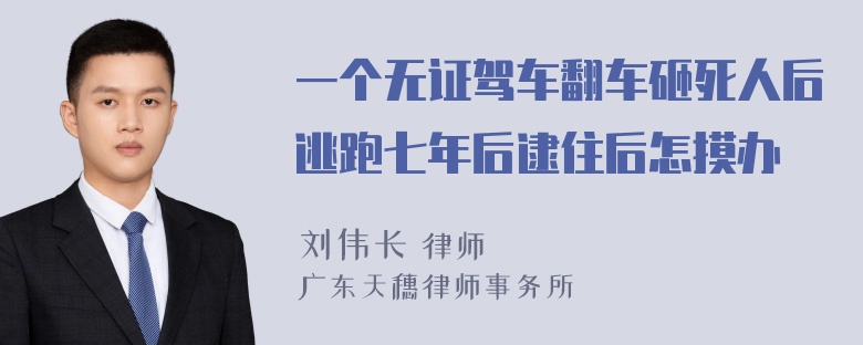 一个无证驾车翻车砸死人后逃跑七年后逮住后怎摸办