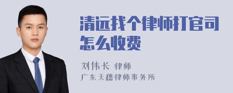 清远找个律师打官司怎么收费