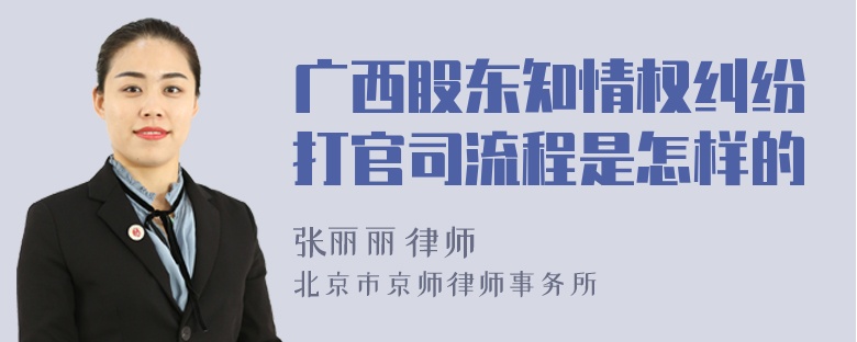 广西股东知情权纠纷打官司流程是怎样的