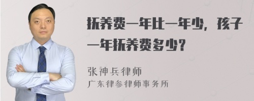 抚养费一年比一年少，孩子一年抚养费多少？