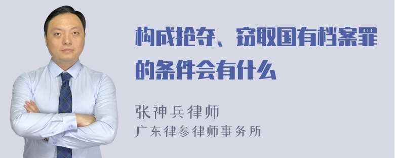 构成抢夺、窃取国有档案罪的条件会有什么