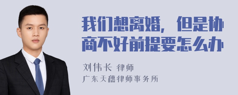 我们想离婚，但是协商不好前提要怎么办