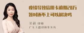 疫情导致信用卡逾期20万暂时还不上可以解决吗