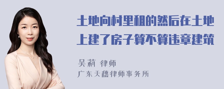 土地向村里租的然后在土地上建了房子算不算违章建筑