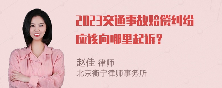 2023交通事故赔偿纠纷应该向哪里起诉？