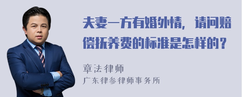 夫妻一方有婚外情，请问赔偿抚养费的标准是怎样的？