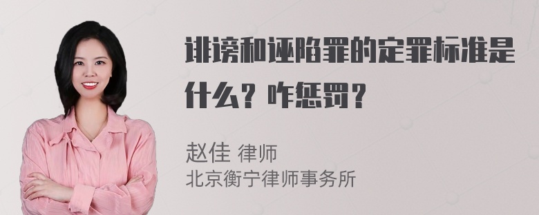 诽谤和诬陷罪的定罪标准是什么？咋惩罚？