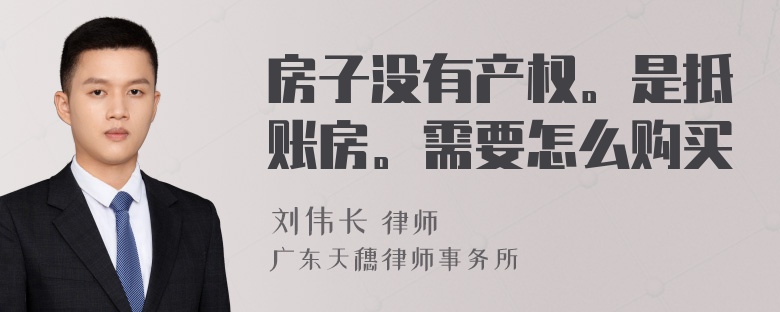 房子没有产权。是抵账房。需要怎么购买