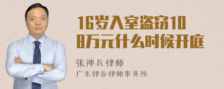 16岁入室盗窃108万元什么时候开庭