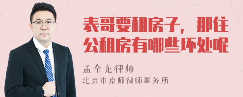 表哥要租房子，那住公租房有哪些坏处呢