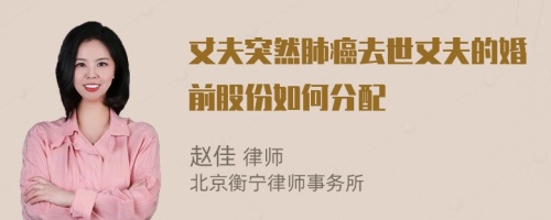 丈夫突然肺癌去世丈夫的婚前股份如何分配