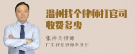 温州找个律师打官司收费多少