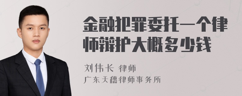 金融犯罪委托一个律师辩护大概多少钱