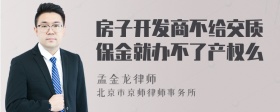 房子开发商不给交质保金就办不了产权么