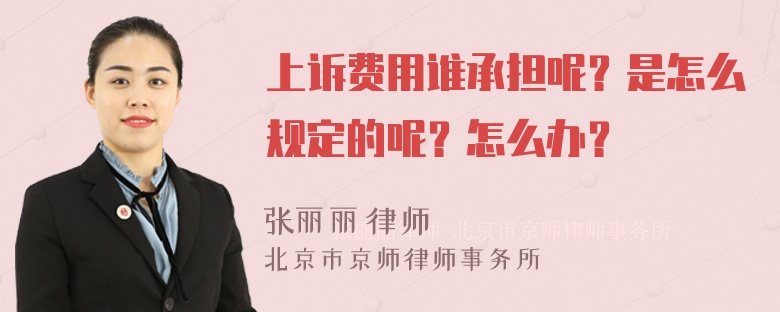 上诉费用谁承担呢？是怎么规定的呢？怎么办？