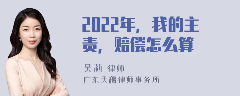 2022年，我的主责，赔偿怎么算