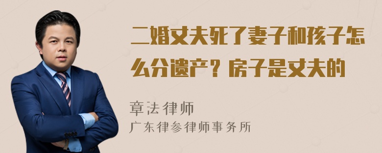 二婚丈夫死了妻子和孩子怎么分遗产？房子是丈夫的