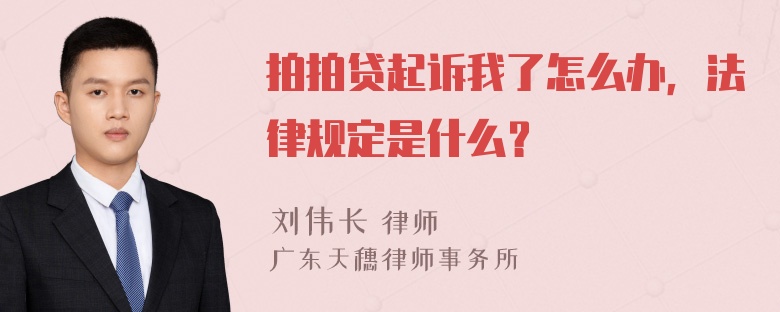 拍拍贷起诉我了怎么办，法律规定是什么？